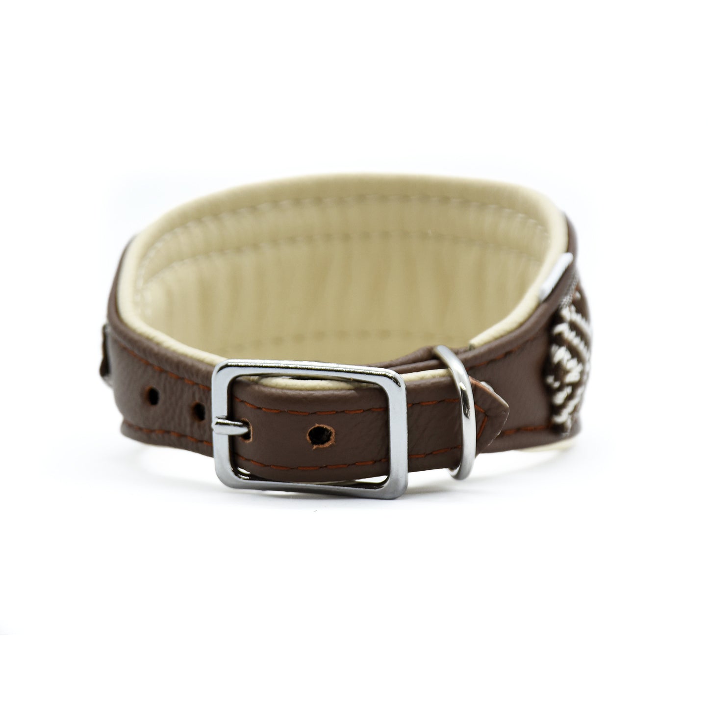 Halsband AZTEC • Leichtes Nappaleder Halsband mit edler Borte für Windhunde