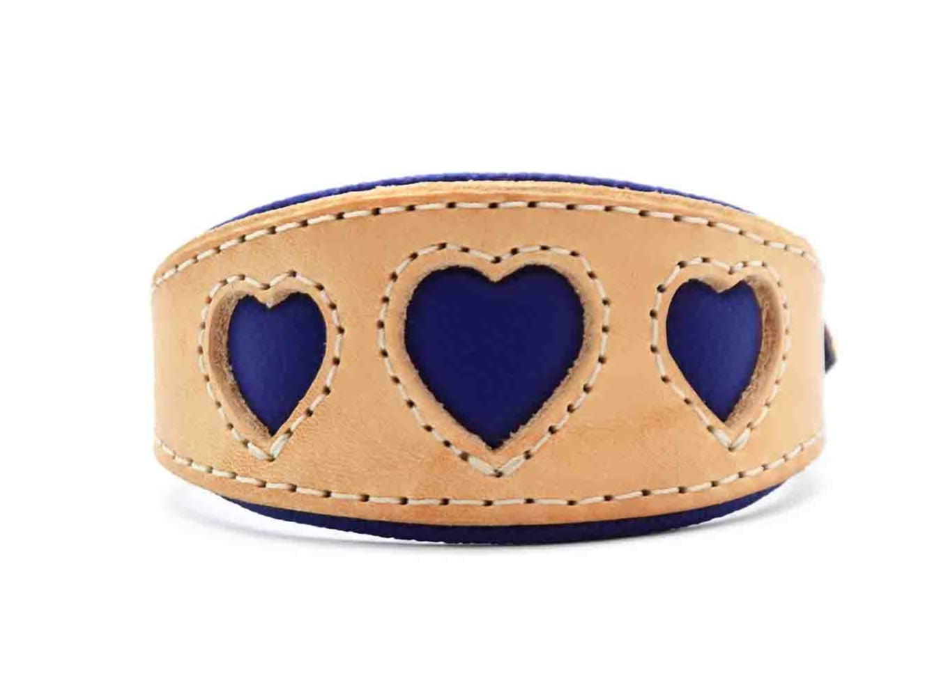 I WOOF YOU ♥ Gepolstertes Windhundhalsband aus Geschirrleder