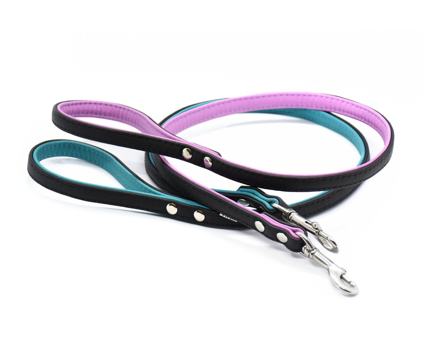 CITY LEINE BICOLOR・Elegante Kurzleine aus butterweichem Nappaleder