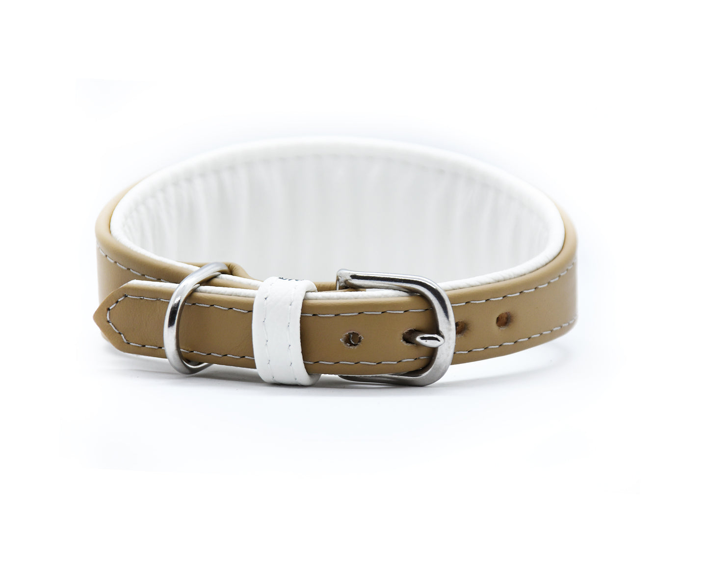 KAMELLEDER Hundehalsband- Gepolstertes Windhundhalsband aus robustem Kamelleder