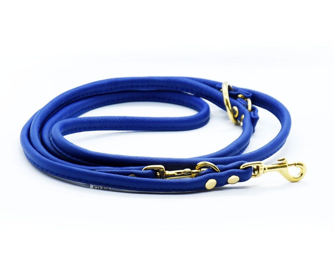 RUNDLEDERLEINE- rundgenähte, verstellbare Führleine aus butterweichem Nappaleder