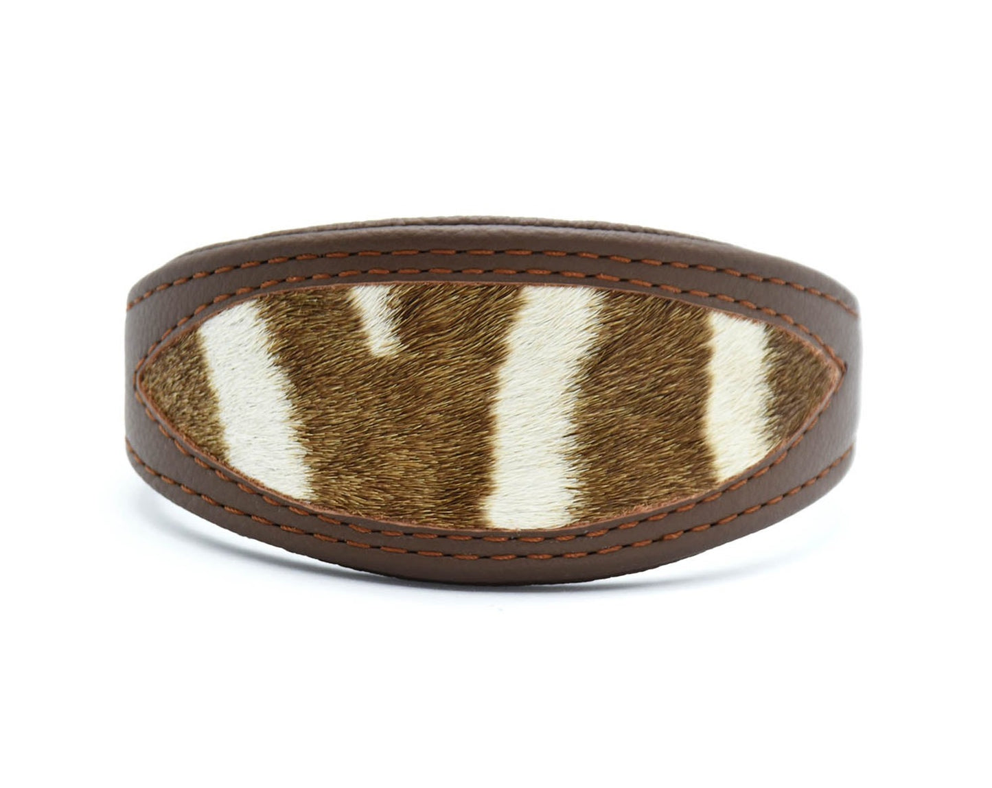 ZEBRAFELL Halsband・exotisches Windhundhalsband aus Zebrafell und Nappaleder
