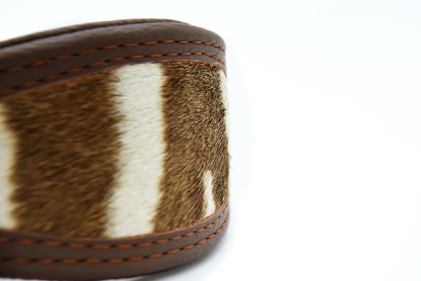 ZEBRAFELL Halsband・exotisches Windhundhalsband aus Zebrafell und Nappaleder