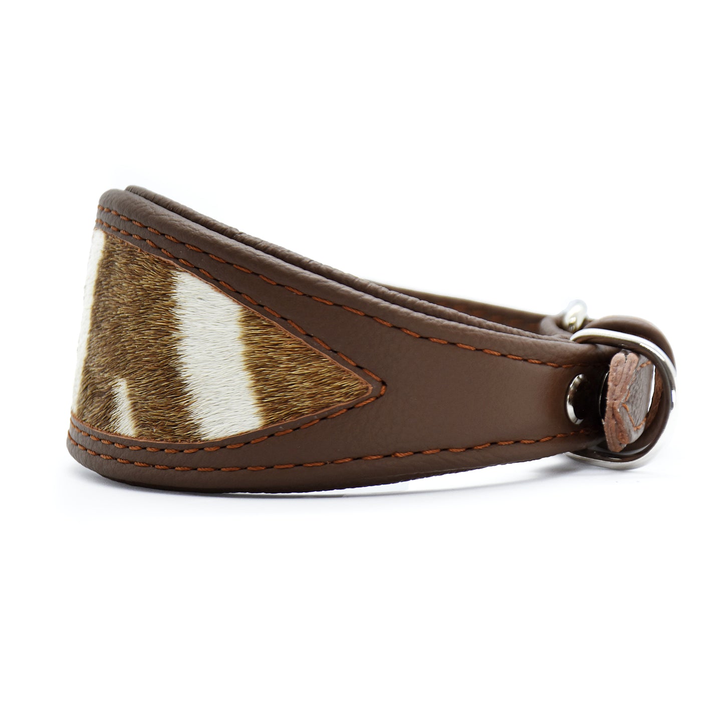 ZEBRAFELL Halsband・exotisches Windhundhalsband aus Zebrafell und Nappaleder