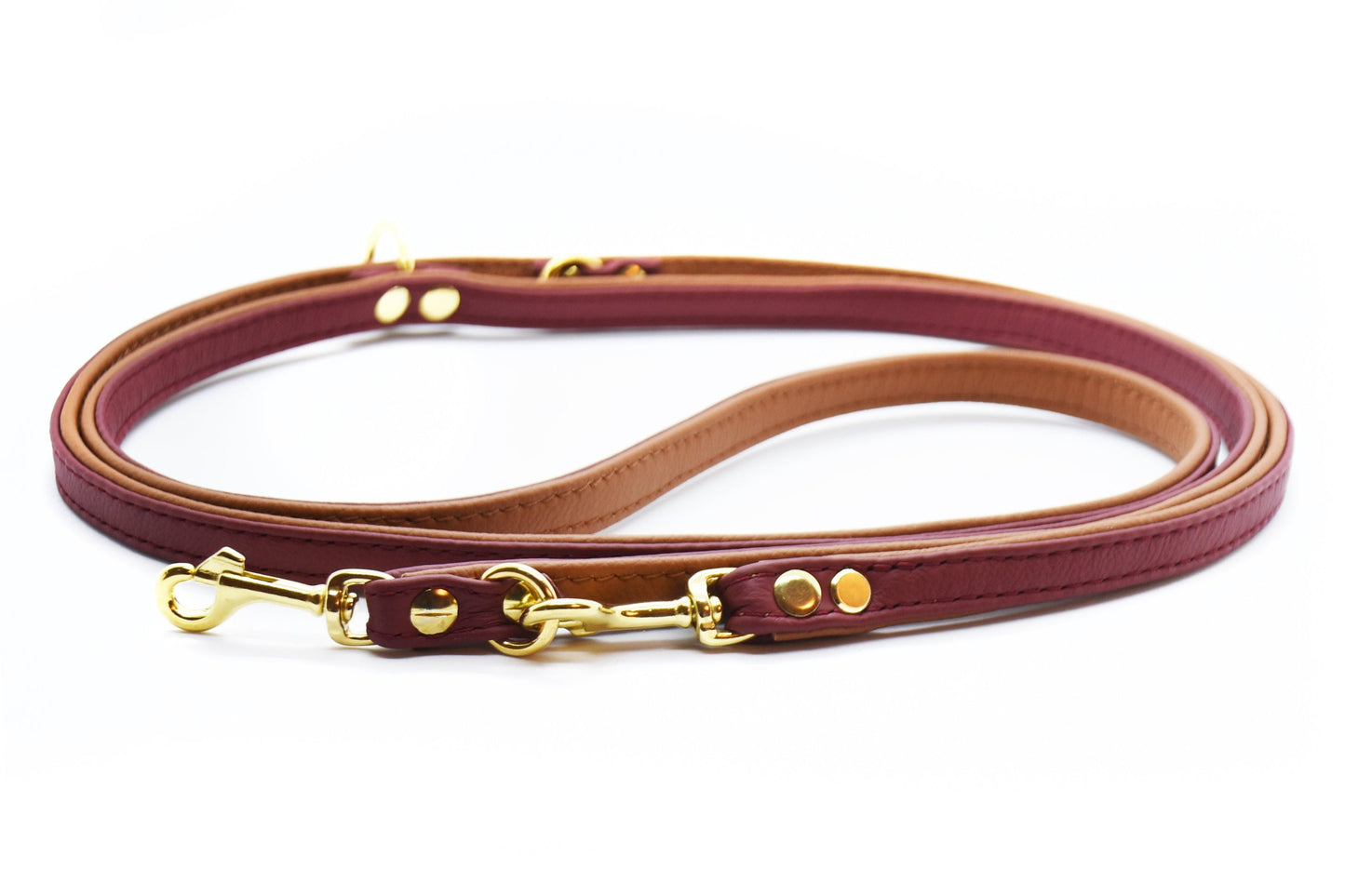 Premium FÜHRLEINE BICOLOR – Handgenähte Führleine aus butterweichem Nappaleder in zwei Farben