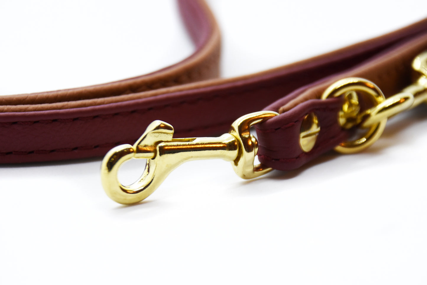 Premium FÜHRLEINE BICOLOR – Handgenähte Führleine aus butterweichem Nappaleder in zwei Farben