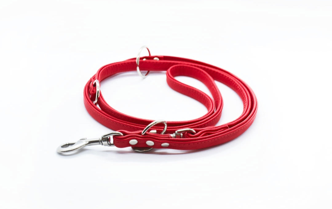 RUNDLEDERLEINE- rundgenähte, verstellbare Führleine aus butterweichem Nappaleder