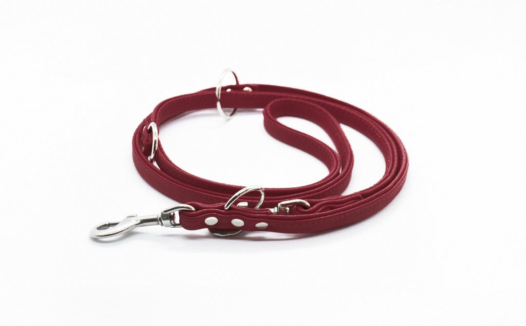 RUNDLEDERLEINE- rundgenähte, verstellbare Führleine aus butterweichem Nappaleder