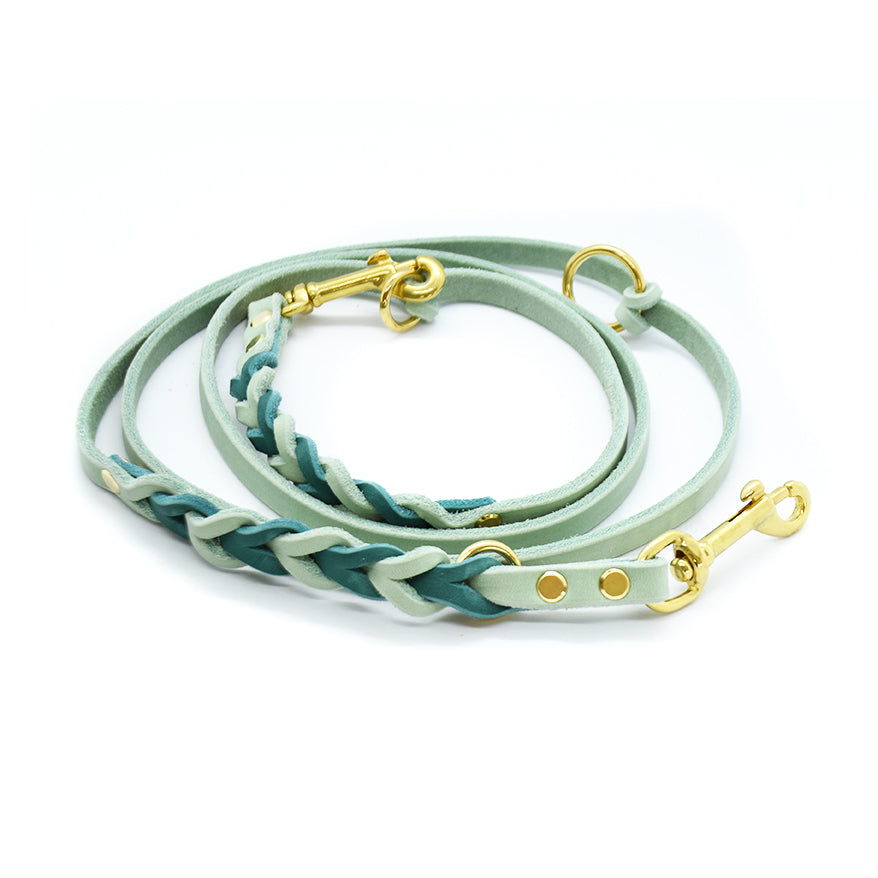 Leine Fettleder zweifärbig geflochten