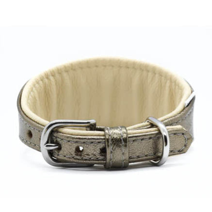 FUCILE・Exklusives Metallic Ziegenleder Halsband