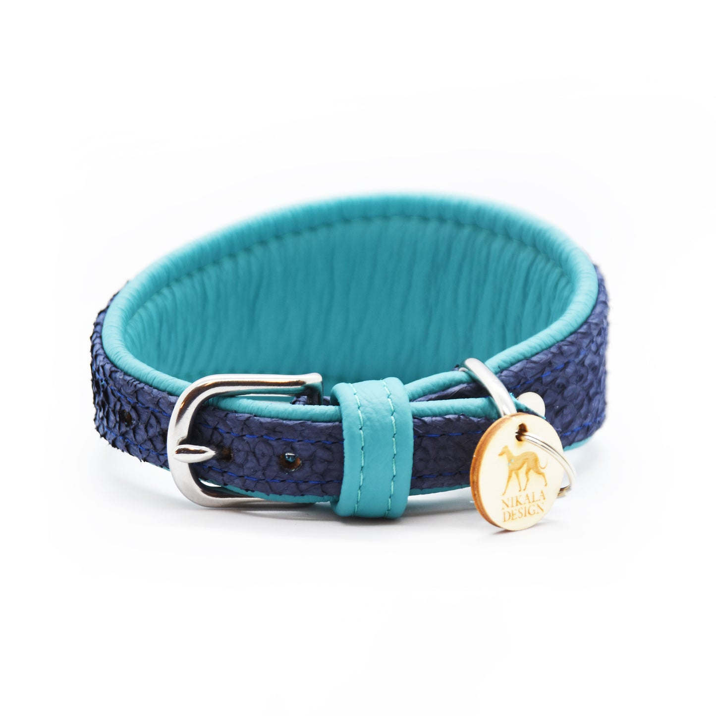 LACHSLEDER Halsband・Einzigartiges Windhundhalsband aus Fischleder