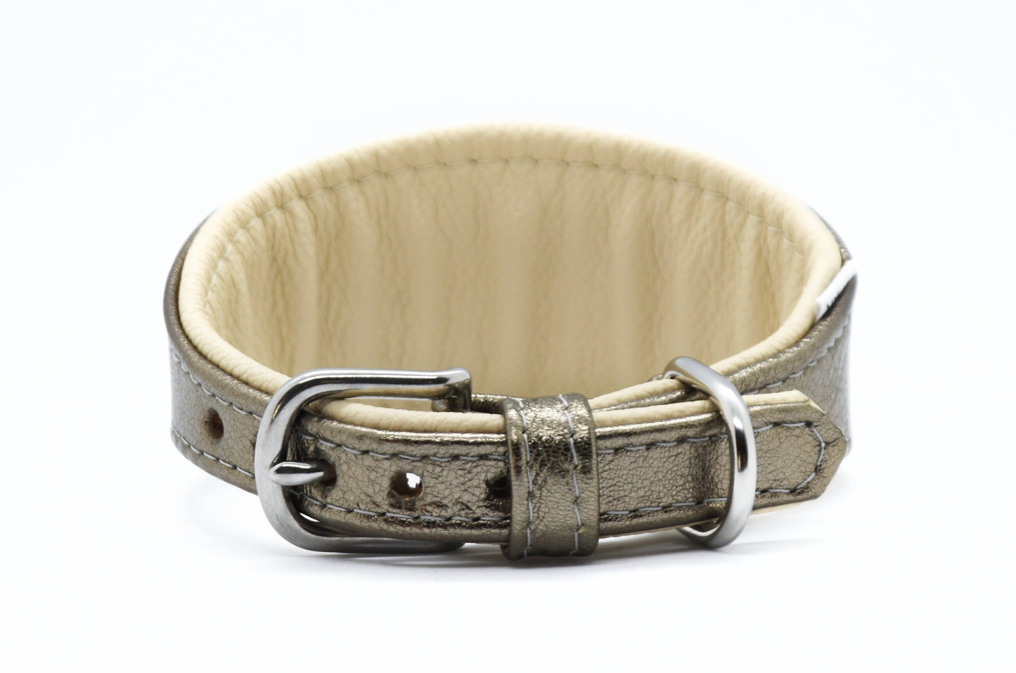 FUCILE・Exklusives Metallic Ziegenleder Halsband