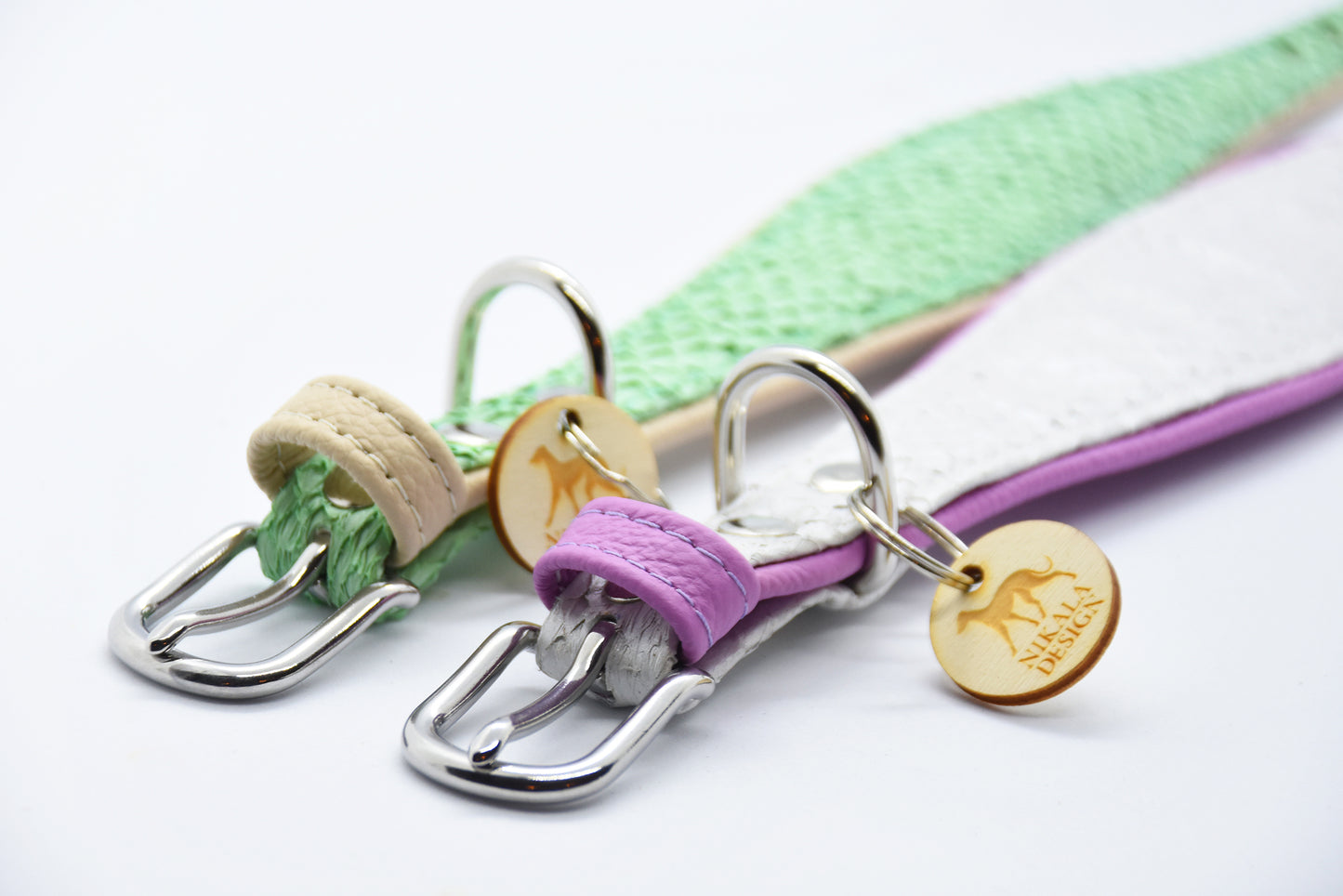 LACHSLEDER Halsband・Einzigartiges Windhundhalsband aus Fischleder