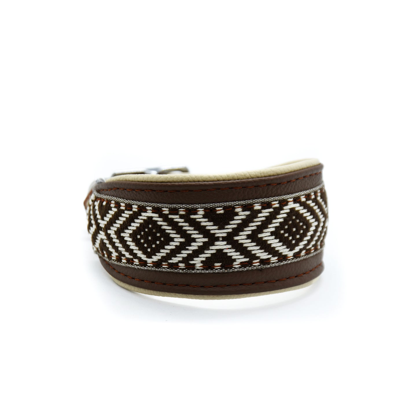 Halsband AZTEC • Leichtes Nappaleder Halsband mit edler Borte für Windhunde