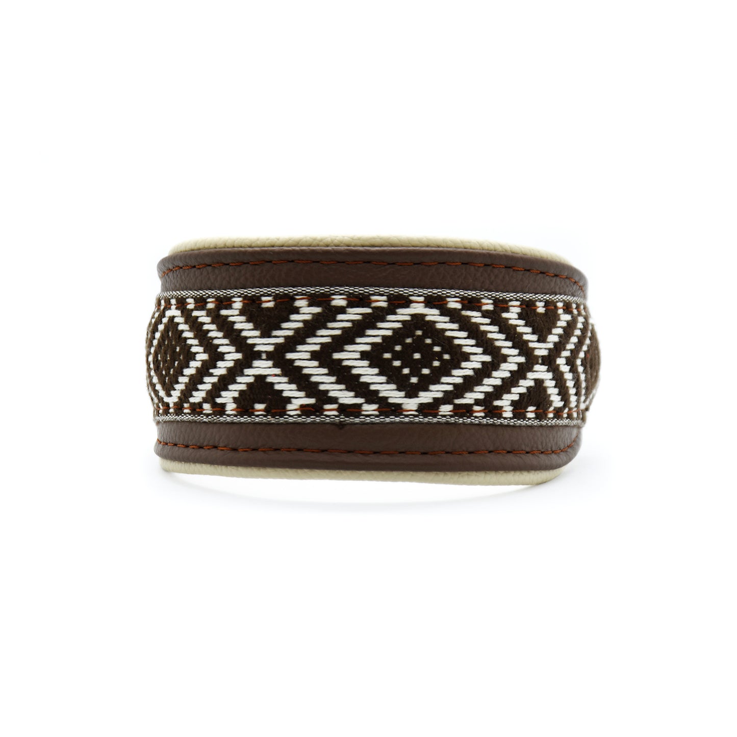 Halsband AZTEC • Leichtes Nappaleder Halsband mit edler Borte für Windhunde