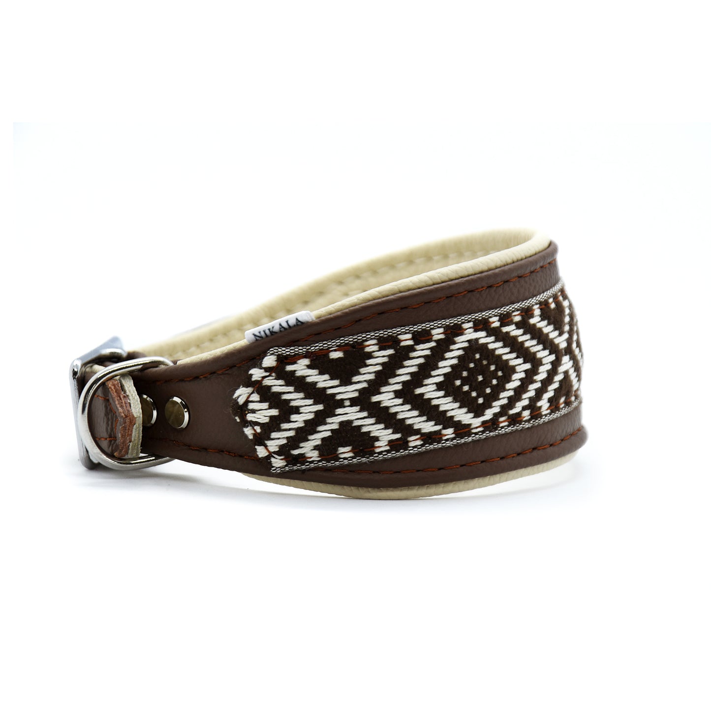 Halsband AZTEC • Leichtes Nappaleder Halsband mit edler Borte für Windhunde