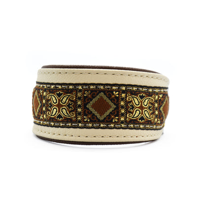 Halsband HAZEL mit Borte • Windhund • gepolstertes Lederhalsband