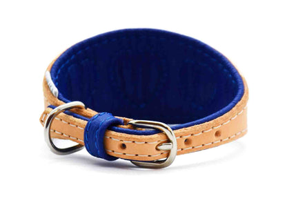 I WOOF YOU ♥ Gepolstertes Windhundhalsband aus Geschirrleder