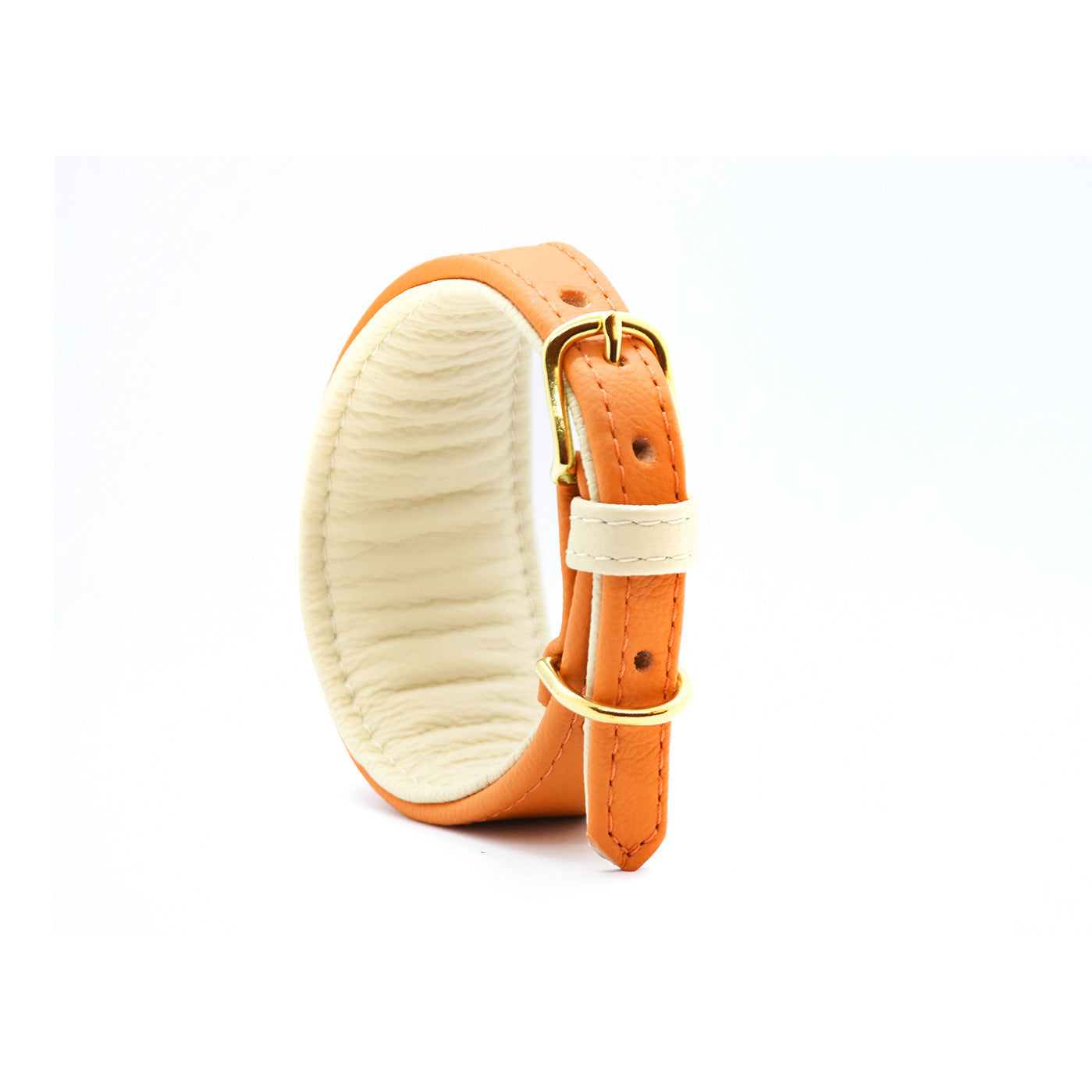 Gepolstertes Halsband für Windhunde – handmade in Austria-orange