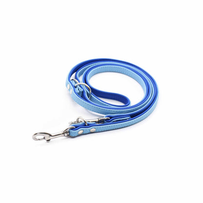 Handgemachte Windhund Leine aus zweifärbigem Bioleder – wählbar in Größe S oder M je nach Hundegewicht