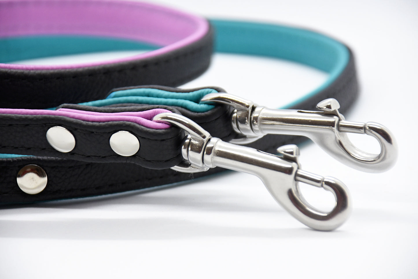 CITY LEINE BICOLOR・Elegante Kurzleine aus butterweichem Nappaleder