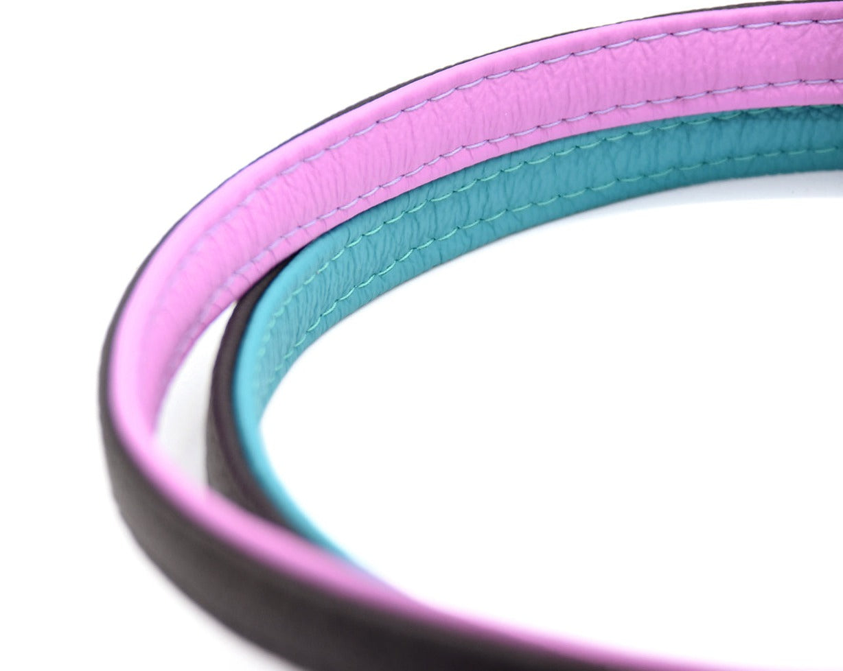 CITY LEINE BICOLOR・Elegante Kurzleine aus butterweichem Nappaleder