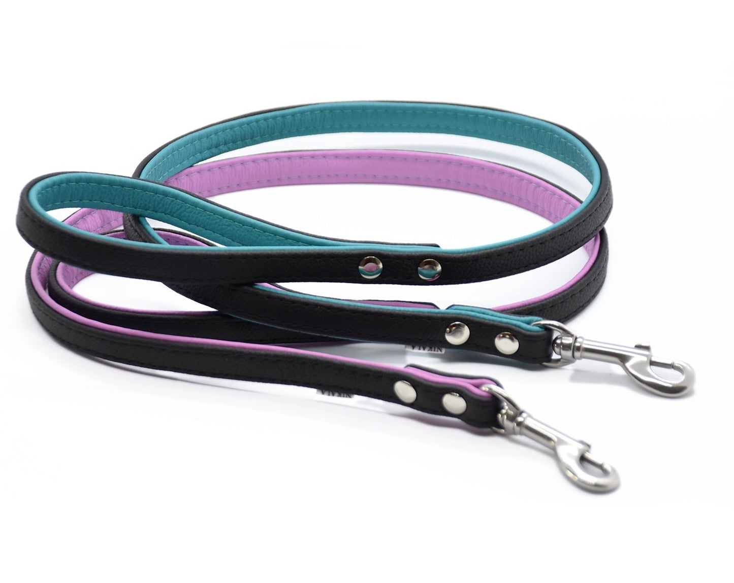 CITY LEINE BICOLOR・Elegante Kurzleine aus butterweichem Nappaleder