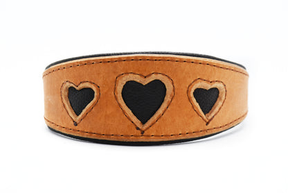 I WOOF YOU ♥ Gepolstertes Windhundhalsband aus Geschirrleder