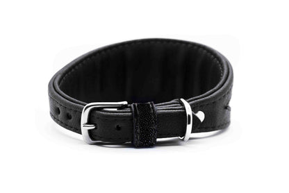 ROCHENLEDER Halsband・Rautenschliff・Exklusives Windhundhalsband aus Rochenleder