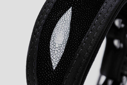 ROCHENLEDER Halsband・Rautenschliff・Exklusives Windhundhalsband aus Rochenleder