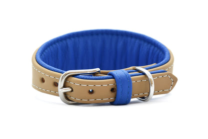 KAMELLEDER Hundehalsband- Gepolstertes Windhundhalsband aus robustem Kamelleder