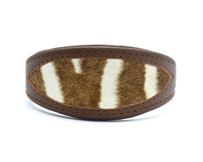 ZEBRAFELL Halsband・exotisches Windhundhalsband aus Zebrafell und Nappaleder