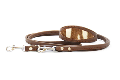 ZEBRAFELL Halsband・exotisches Windhundhalsband aus Zebrafell und Nappaleder