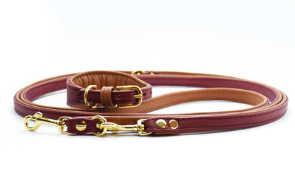 Premium FÜHRLEINE BICOLOR – Handgenähte Führleine aus butterweichem Nappaleder in zwei Farben