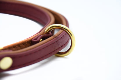 Premium FÜHRLEINE BICOLOR – Handgenähte Führleine aus butterweichem Nappaleder in zwei Farben