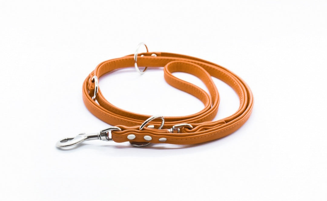 RUNDLEDERLEINE- rundgenähte, verstellbare Führleine aus butterweichem Nappaleder