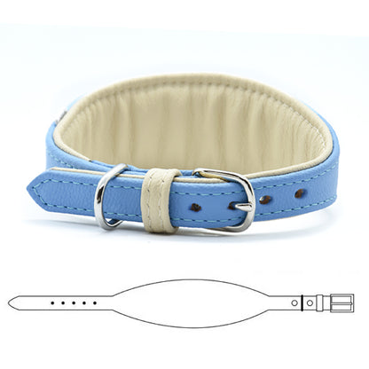 Gepolstertes Windhundhalsband aus Bio-Nappaleder in Wunschfarbe