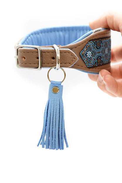 Leder- Quaste | Anhänger – Bommel für Hundehalsband | Accessoire für Hundeliebhaber