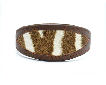 ZEBRAFELL Halsband・exotisches Windhundhalsband aus Zebrafell und Nappaleder