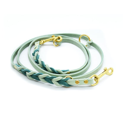 Leine Fettleder zweifärbig geflochten