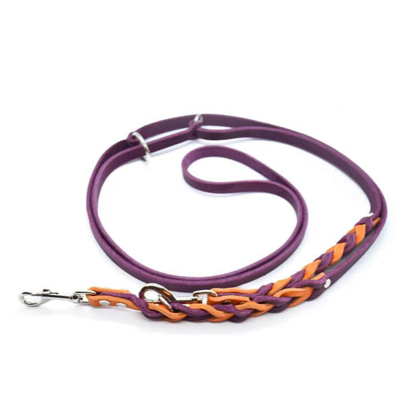 Leine Fettleder zweifärbig geflochten