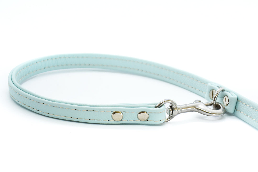 Elegante Hundeleine aus eisblauem Nappaleder für stilvolle Spaziergänge