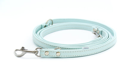 Edle Hundeleine aus eisblauem, geschmeidigem Nappaleder