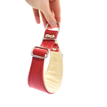 Martingal Windhundhalsband aus Leder mit verstellbarem Zugstopp