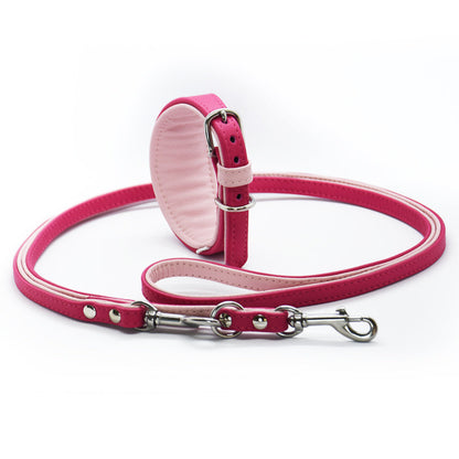 Premium BICOLOR Windhund Set aus Leder • Halsband & Leine handgemacht