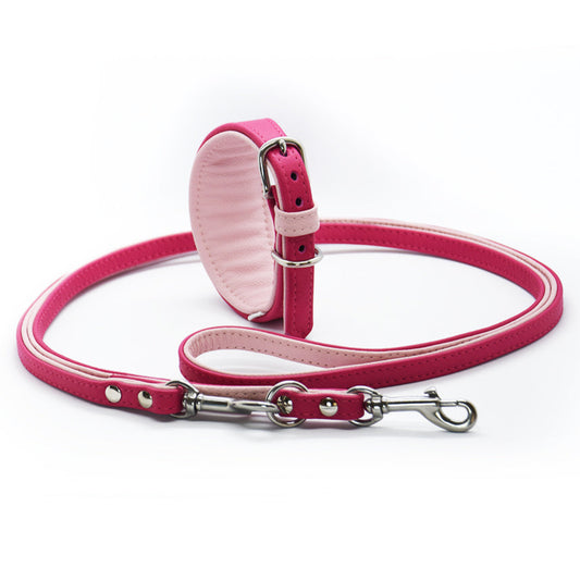 Premium BICOLOR Windhund Set aus Leder • Halsband & Leine handgemacht