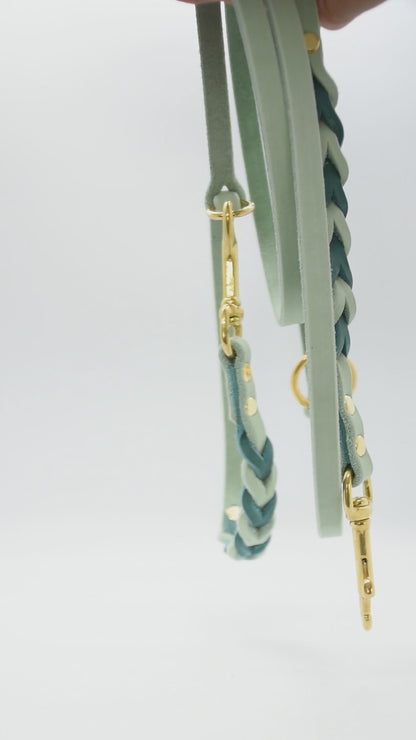 Leine Fettleder zweifärbig geflochten