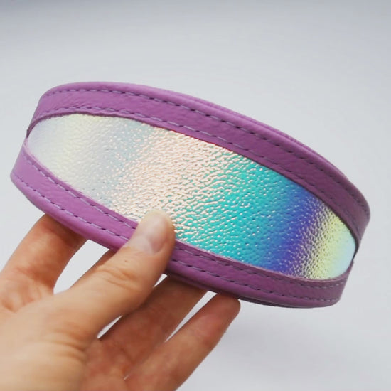 Hochwertiges Windhundhalsband mit Edelstahlbeschlägen und Metallic-Finish