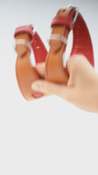 I WOOF YOU ♥ Gepolstertes Windhundhalsband aus Geschirrleder