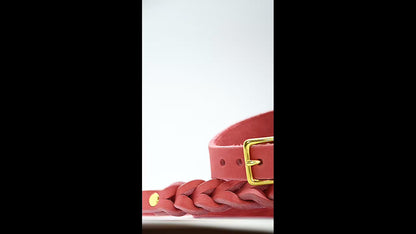 Set FETTLEDER • Breites Windhundhalsband und geflochtene Leine